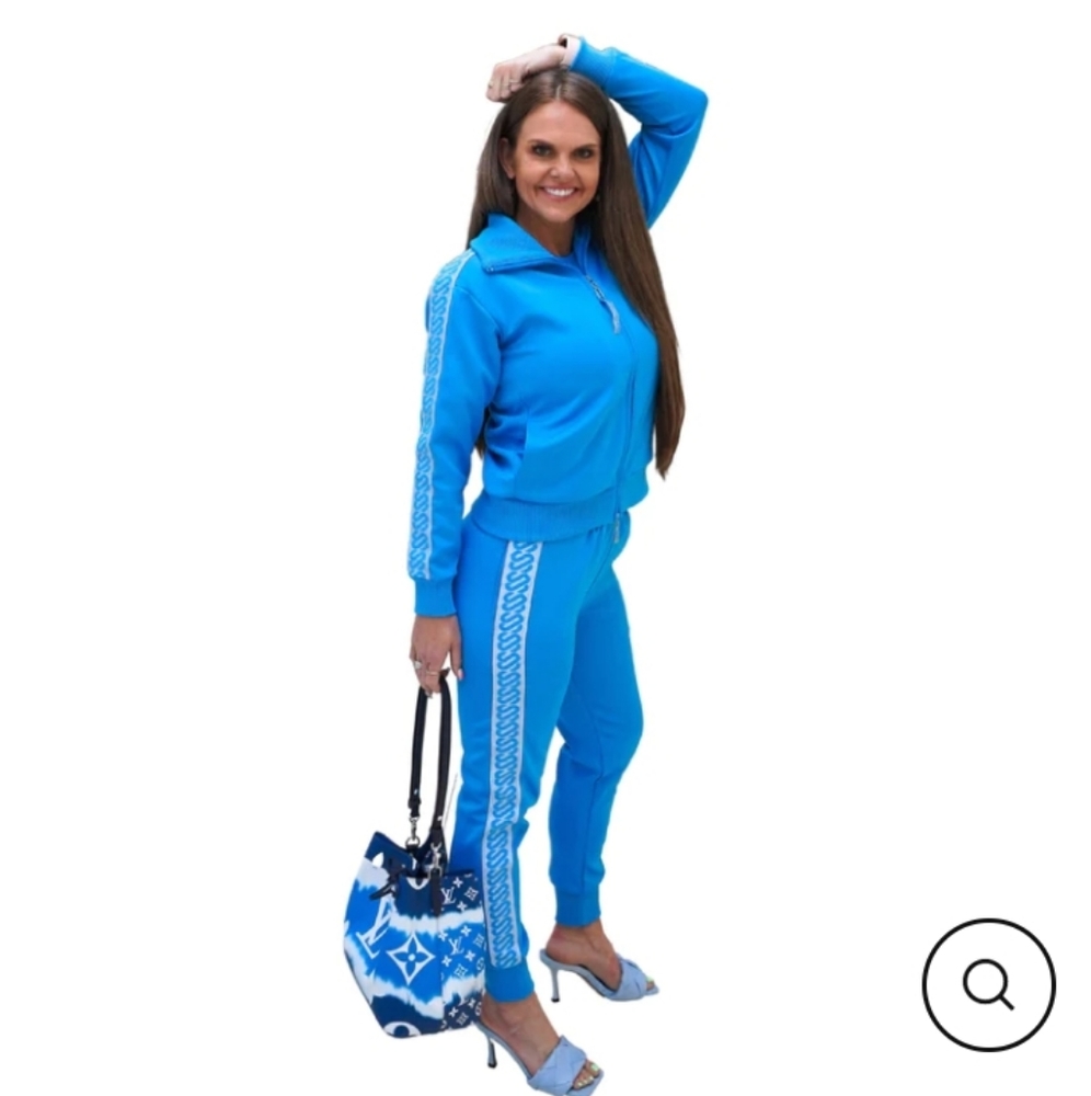 Sharny and Julius sweat set Woman's Tracksuit L New Blue Cotton Fitness